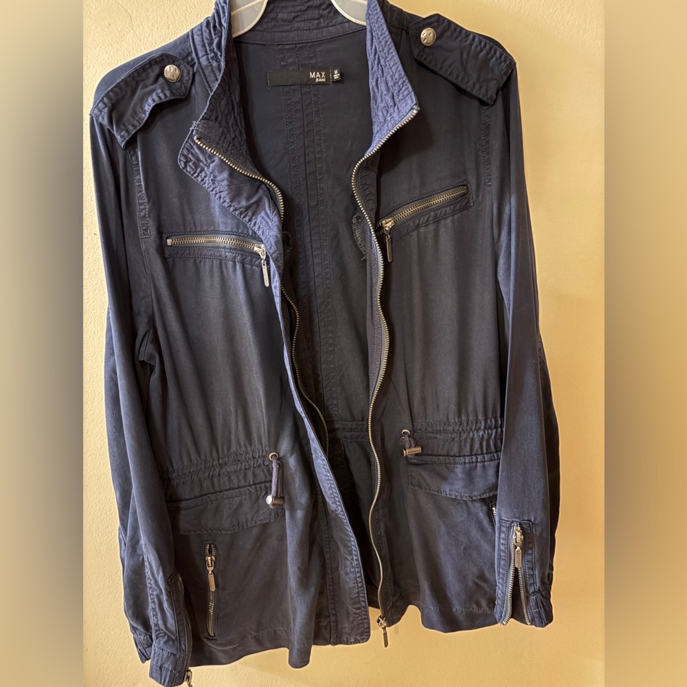 Max Jeans Dark Blue lightweight Utility Jacket size medium - Picture 11 of 15